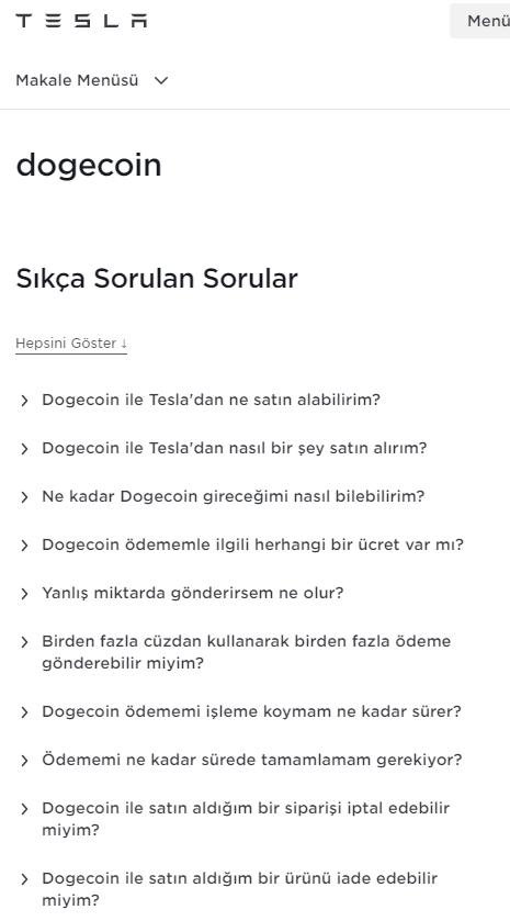 BTC Piyasası: Tesla’nın Web Sitesinde Bu Altcoin İçin Özel Sayfa Var! 1