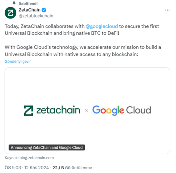 Google Cloud, ZetaChain ile Stratejik Ortaklık Kurdu