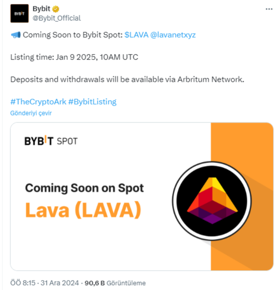 Kripto Para Piyasasında Hareketlilik: Bybit LAVA’yı Listeleyecek