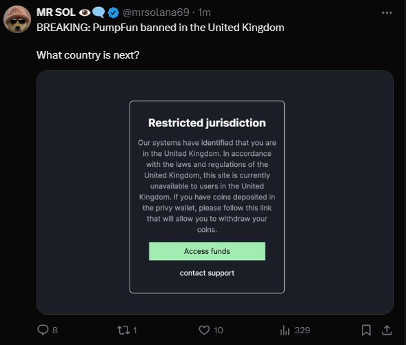 Pump.fun'ın İngiltere'deki Engellenmesi