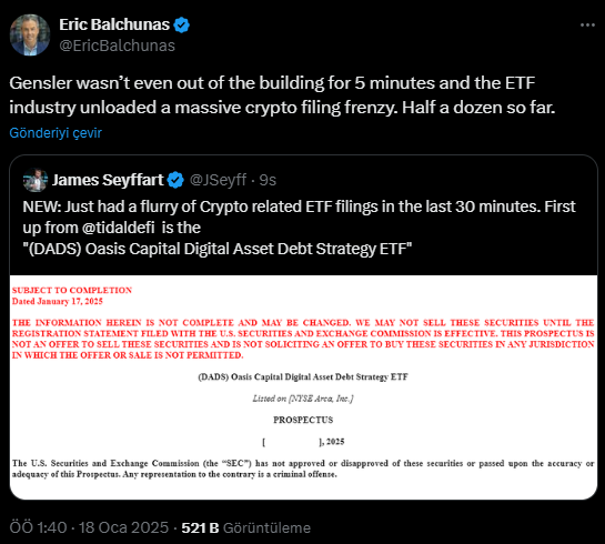 Gary Gensler’in SEC Görev Süresi Sona Ererken Kripto ETF Başvurularında Artış