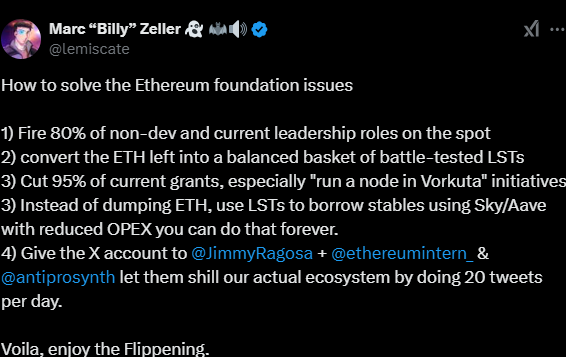 Marc Zeller'dan Ethereum Ekiplerine Sert Eleştiriler