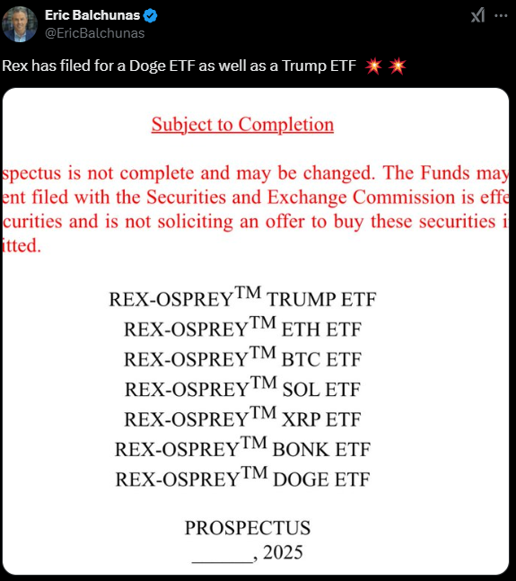 REX Shares ve Osprey'den Kripto Para ETF Başvurusu