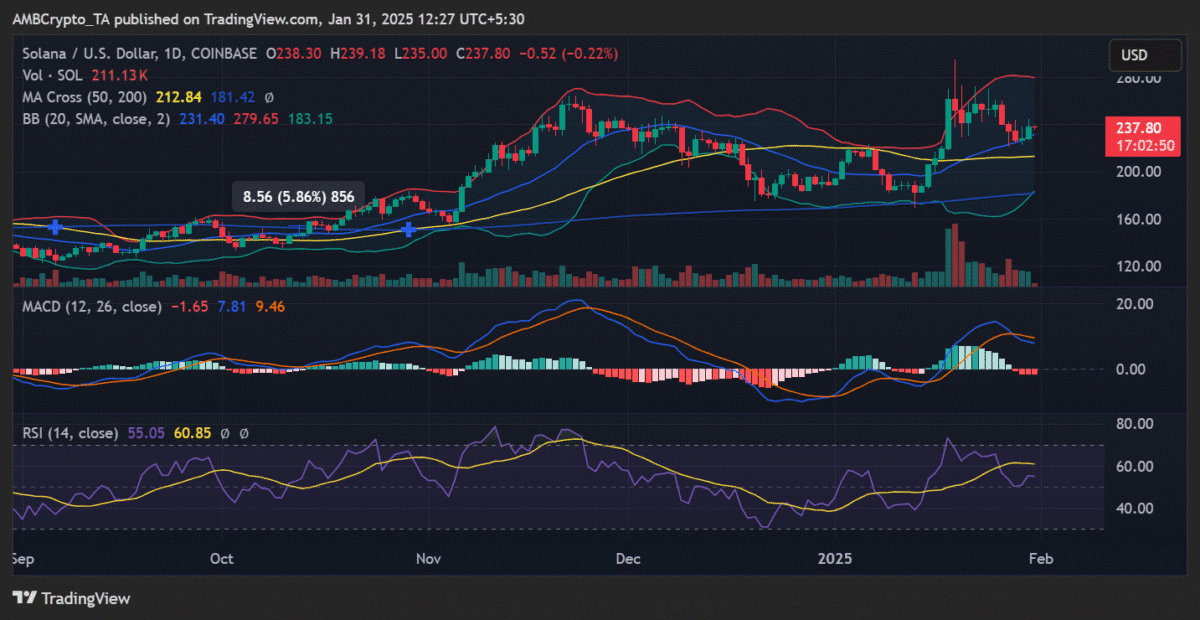 Solana (SOL) Fiyat Analizi: 237 Dolar Seviyesinde Karar Anı