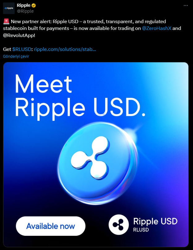 Ripple'dan Dikkat Çekici Gelişme: RLUSD Stablecoin’i Yeni Platformlarda!