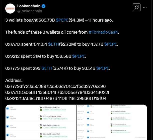 Balinalar 4,3 Milyon Dolarlık PEPE Satın Alarak Fiyatı Yükseltti!